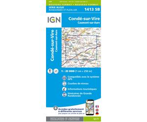 Carte de randonnée IGN Série Bleue n° 1413 - Condé-sur-Vire, Caumont- sur-Aure