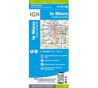 Collectif (IGN) – 1719SB Le Mans / La Suze-sur-Sarthe – Carte de randonnée Série Bleue – Cartonné