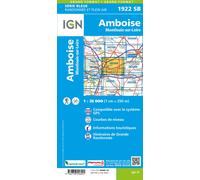 IGN – Carte de randonnée Série Bleue n°1922 : Amboise, Montlouis-sur-Loire – 1:25 000, broché