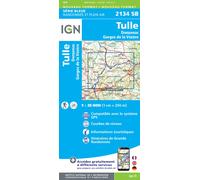 Carte de randonnée IGN Série Bleue n° 2134 - Tulle, Donzenac, Gorges de la Vézère