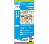 IGN Carte topographique 2531SB Clermont-Ferrand – 1:25 000