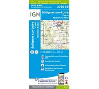 Carte de randonnée IGN Série Bleue n° 2736 - Solignac-sur-Loire, Cayres, Monistrol d'Allier