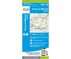 Carte de randonnée IGN Série Bleue n° 2827 - Paray-le-Monial, Palinges
