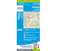 Carte de randonnée IGN Série Bleue n° 3318 - Vittel, Lamarche, Contrexéville