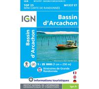 Carte de randonnée IGN Top 25 Mini n° M1337 ET - Bassin d'Arcachon