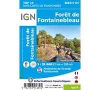 Carte de randonnée IGN Top 25 Mini n° M2417 OT - Forêt de Fontainebleau