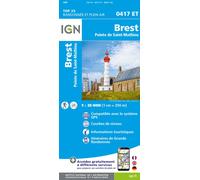 Carte de randonnée IGN TOP 25 n° 0417 ET - Brest & Pointe de Saint Mathieu