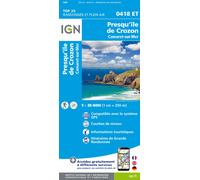 IGN Carte topographique 0418ET Presqu'île de Crozon - Camaret-sur-Mer - 1:25 000 - Taille unique