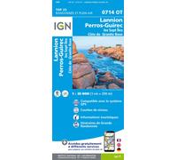 Carte de randonnée IGN TOP 25 n° 0714 OT- Lannion, Perros-Guirec, les Sept Îles, Côte de Granit Rose