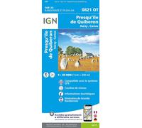 Carte de randonnée IGN TOP 25 n° 0821 OT - Presqu'Ile de Quiberon, Auray, Carnac
