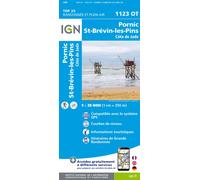 Carte de randonnée IGN TOP 25 n° 1123 OT - Saint-Nazaire, Pornic, Côte de Jade
