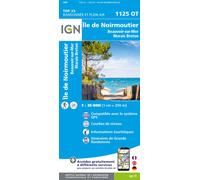 Carte de randonnée IGN TOP 25 n° 1125 OT - Ile de Noirmoutier, Beauvoir-sur-Mer, Marais Breton