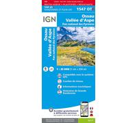 Carte de randonnée IGN TOP 25 n° 1547 OTR (Résistante) - Vallée d'Ossau & Vallée d'Aspe (PN des Pyrénées)
