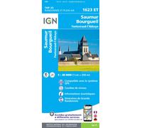 Carte de randonnée IGN TOP 25 n° 1623 ET - Saumur, Bourgueil, Fontevraud-l'Abbaye