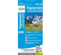 Carte de randonnée IGN TOP 25 n° 1647 OT - Vignemale, Ossau, Arrens, Cauterets (PN des Pyrénées)