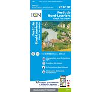 Carte de randonnée IGN TOP 25 n° 2012 OT - Forêt de Bord Louviers, Elbeuf, Les Andelys