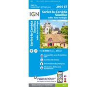 Carte de randonnée IGN TOP 25 n° 2036 ET - Sarlat, Souillac, Vallée de la Dordogne