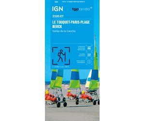 Carte de randonnée IGN TOP 25 n° 2105 ET - Le Touquet-Paris-Plage, Berck, Vallée de la Canche