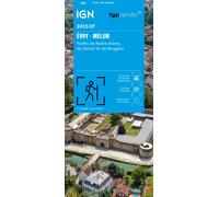 Carte de randonnée IGN TOP 25 n° 2415 OT - Evry, Melun, Forêt de Sénart