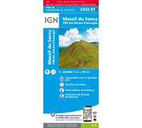 Carte de randonnée IGN TOP 25 n° 2432 ETR (résistante) - Massif du Sancy (Massif Central)
