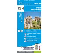 Carte de randonnée IGN TOP 25 n° 2448 OT - Thuir & Ille-sur-Têt (Pyrénées-Orientales)