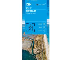 Carte de randonnée IGN TOP 25 n° 2743 ET - Montpellier, Palavas-les-Flots