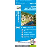 Carte de randonnée IGN TOP 25 n° 2937 OT - Privas, Vals-les-Bains, PNR des Monts d'Ardèche