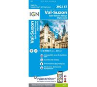 Carte de randonnée IGN TOP 25 n° 3022 ET - Val-Suzon, Saint-Seine-l'Abbaye, Dijon Ouest