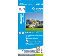 Carte de randonnée IGN TOP 25 n° 3040 OT - Orange, Massif d'Uchaux