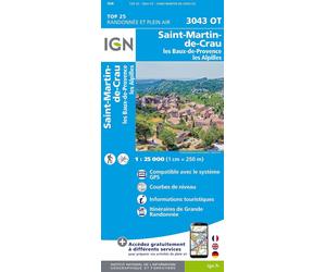 Carte de randonnée IGN TOP 25 n° 3043 OT - Saint-Martin-de-Crau, Les Baux-de-Provence & Les Alpilles