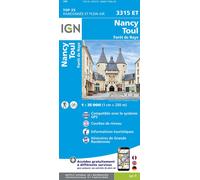 Carte de randonnée IGN TOP 25 n° 3315 ET - Nancy, Toul & Forêt de Haye