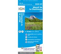 Carte de randonnée IGN TOP 25 n° 3333 OT - Massif de la Chartreuse Nord (Alpes)