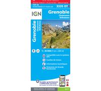 Carte de randonnée IGN TOP 25 n° 3335 OTR (résistante) - Grenoble, Chamrousse, Belledonne