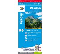 Carte de randonnée IGN TOP 25 n° 3337 OTR (résistante) - Massif de Dévoluy, Obiou & Pic de Bure (Alpes)