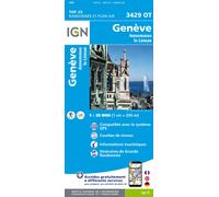 Carte de randonnée IGN TOP 25 n° 3429 OT - Genève, Anemasse & lac Léman (Alpes)