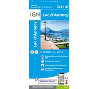 Carte de randonnée IGN TOP 25 n° 3431 OT - Lac d'Annecy (Alpes)