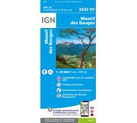 Carte de randonnée IGN TOP 25 n° 3432 OT - Massif des Bauges (Alpes)