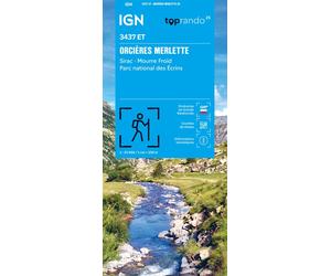 Carte de randonnée IGN TOP 25 n° 3437 ET - Orcières-Merlette (Parc national des Ecrins)