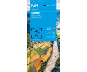 Carte de randonnée IGN TOP 25 n° 3441 OT - Barrême & Vallée de l'Asse & PNR du Verdon
