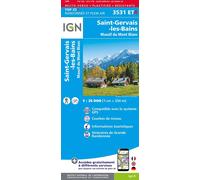 Carte de randonnée IGN TOP 25 n° 3531 ETR (résistante) - St Gervais & Massif du Mont Blanc