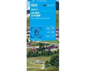 Carte de randonnée IGN TOP 25 n° 3532 ET - Les Arcs & La Plagne (Parc national de la Vanoise)