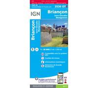 Carte de randonnée IGN TOP 25 n° 3536 OTR (résistante) - Briançon, Serre Chevalier & Montgenèvre (Alpes)
