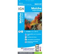 Carte de randonnée IGN TOP 25 n° 3623 OT - Maiche, Gorges du Doubs