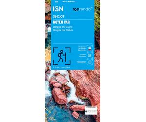 Carte de randonnée IGN TOP 25 n° 3641 OT - Moyen Var, Gorges du Cians, Gorges de Daluis