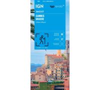 Carte de randonnée IGN TOP 25 n° 3643 ET - Cannes, Grasse & Côte d'Azur