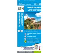 Carte de randonnée IGN TOP 25 n° 3714 ET - La Petite Pierre, Niederbronn-les-bains, PNR des Vosges du Nord