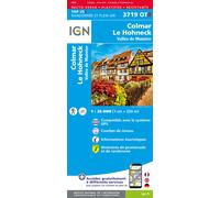 Carte de randonnée IGN TOP 25 n° 3719 OTR (Résistante) - Colmar, Le Hohneck, Vallée de Munster
