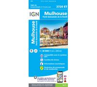 Carte de randonnée IGN TOP 25 n° 3720 ET - Mulhouse, Forêt Domaniale de la Hardt