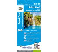 Carte de randonnée IGN TOP 25 n° 4401 RT - St Paul, Le Port (Ile de la Réunion, Nord-Ouest)
