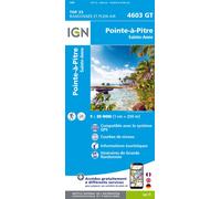 Carte de randonnée IGN TOP 25 n° 4603 GT - Pointe à Pitre, Sainte Anne (Guadeloupe)
